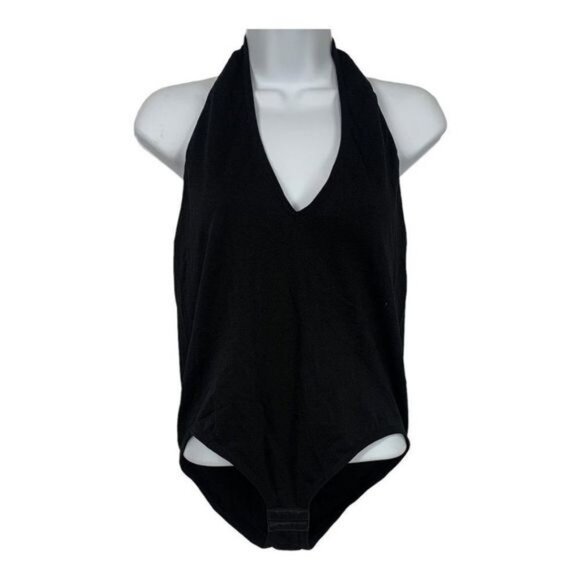 Madrag Black Halter Bodysuit M/L Nylon & Spandex - Picture 1 of 4